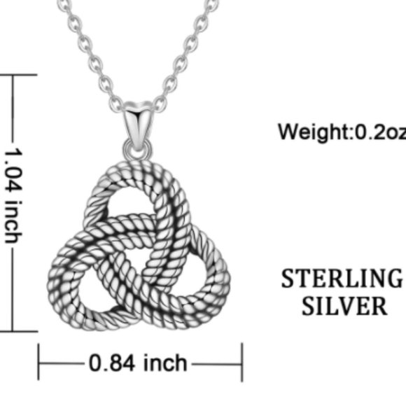 925 Sterling Silver Celtic Eternity Knot Pendant Necklace - Picture 3 of 4